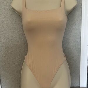 SKIMS Nude Bodysuit with Square Neckline